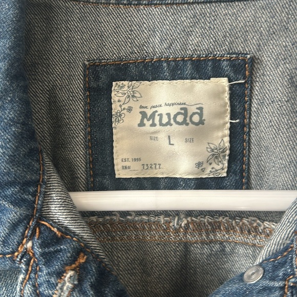 119. NWT mudd sleeveless jean jacket jean vest size large - Picture 3 of 5